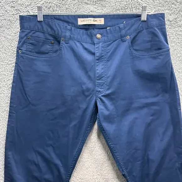 Lacoste Men's 40 x 32 Blue Chino Pants‎ Slim Fit Casual Comfortable Preppy EUC - Picture 2 of 7